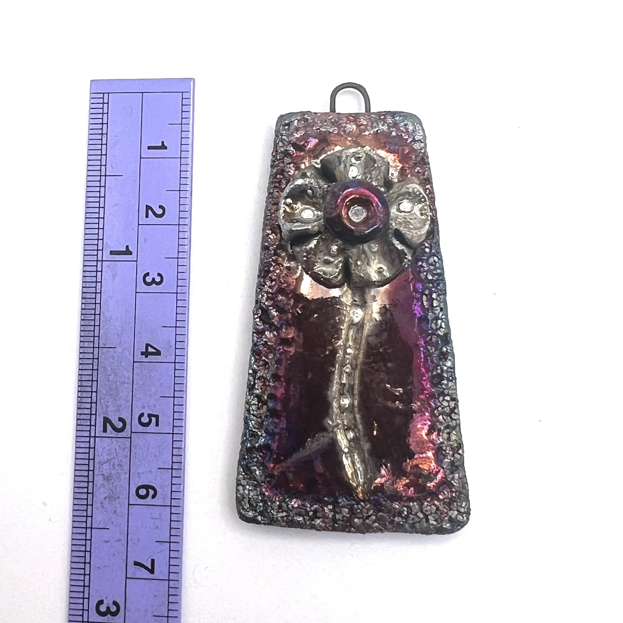 トゥイーティー アクセサリーホルダー RAKUDO Flower Raku Ceramic Pendant Raku Jewelry Supply Handmade by
